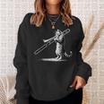 Cat Playing Trombone Player Trombonist Instrument Sweatshirt Gifts for Her