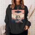Cat Selfie With Ufo Cat Lover Meme Sweatshirt Gifts for Her