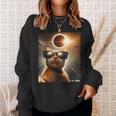 Cat Taking A Selfie With Solar 2024 Eclipse Wearing Glasses Sweatshirt Gifts for Her