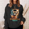 Cat Taking A Selfie Total Eclipse 2024 Pflugerville Texas Sweatshirt Gifts for Her