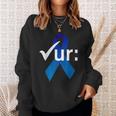 Check Your Colon Colorectal Cancer Awareness Blue Ribbon Sweatshirt Gifts for Her