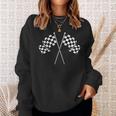 Checked Flag Racing Car Drag Racing Sweatshirt Gifts for Her