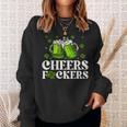 Cheers Fuckers St Patrick's Day Beer Drinking Sweatshirt Gifts for Her