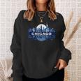 Chicago City Downtown Skyline Sweatshirt Gifts for Her