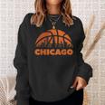 Chicago City Skyline Illinois Basketball Fan Jersey Sweatshirt Gifts for Her