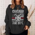 Chicago Illinois Fire Department Thin Red Line Fireman Sweatshirt Gifts for Her