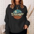 Chicago Illinois Retro Skyline Night Il Souvenirs Sweatshirt Gifts for Her