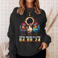 Chicken With Sunglasses Watching Total Solar Eclipse 2024 Sweatshirt Gifts for Her