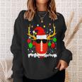 Christmas Football Santa Hat Sports Xmas Team Lovers Holiday Sweatshirt Gifts for Her