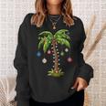 Christmas Palm Tree Light Hawaiian Tropical Xmas Sweatshirt Gifts for Her