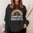 Chubby Guys Cuddle Better Bear Gay Pride Sweatshirt Gifts for Her