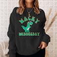 Classic Wacky Wednesday Green Dinosaur Mismatch Sweatshirt Gifts for Her