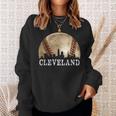 Cleveland Skyline City Vintage Baseball Lover Sweatshirt Gifts for Her