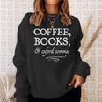 Coffee Books & Oxford Commas Bookworm Grammar Nerd Sweatshirt Gifts for Her