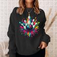 Colorful Bowling Game Day Bowling Cute Colorsplash Ball Sweatshirt Gifts for Her