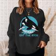Comer La Rica Ballena Orca Meme Camisa de entrenamiento Regalos para ella