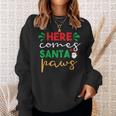 Here Comes Santa Paws Christmas Pajama X-Mas Dog Lover Puppy Sweatshirt Gifts for Her