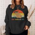 Cool Capybara Don't Worry Be Cappy Vintage Rodent Meme Sweatshirt Gifts for Her