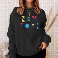 Cool Colorful New York City Illustration Graphic Sweatshirt Gifts for Her