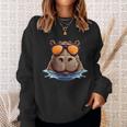 Cool Hippo With Sunglasses For Animals Costume Sweatshirt Gifts for Her