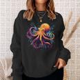 Cool Octopus On Colorful Painted Octopus Sweatshirt Gifts for Her