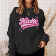 Cool Personalized Name Nicki Distressed Retro Vintage Groovy Sweatshirt Gifts for Her