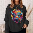 Cooles Bison-Kopf- Mit Hellen Farben Sweatshirt Geschenke für Sie