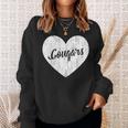 Cougars School Sports Fan Team Spirit Mascot Cute Heart Sweatshirt Gifts for Her