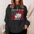 Courtesy Of The Red White And Blue Patriotic Us Flag Sweatshirt Gifts for Her