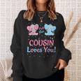 Cousin Gender Reveal Elephant Pink Or Blue Matching Family Sweatshirt Gifts for Her
