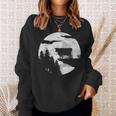 Cow Silhouette Night Sky Cow Meadow Farm Cows Sweatshirt Gifts for Her