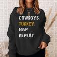Cowboys Turkey Nap Repeat Thanksgiving Football Sweatshirt Gifts for Her