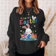Cute Bunny Eggs Easter Camping Happy Easter Day 2024 Sweatshirt Gifts for Her