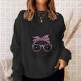 Cute Bunny Rabbit Face With Leopard Glasses Bandana Easter Sweatshirt Gifts for Her