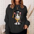Cute Graduation Cat Colorful Kitty Kitten Grad Celebration Sweatshirt Gifts for Her