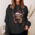 Cute Highland Cow Christmas Santa Hat Xmas Pajama Sweatshirt Gifts for Her