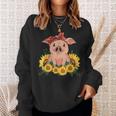 Cute Pig Bandana Sunflower Sweatshirt Gifts for Her