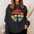 Cute Retro Vintage Cat Sunset Cats Vintage Sweatshirt Geschenke für Sie