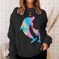 Cute Tie-Dye Dolphin Parent And Child Dolphins Sweatshirt Gifts for Her