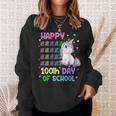 Cute Unicorn Happy 100Th Day Of School Unicorn Girls Teacher Sweatshirt Gifts for Her