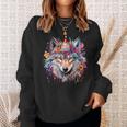 Cute Wolf Party Birthday Themed Festive Wolves Lover Themed Sweatshirt Gifts for Her