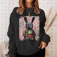 Cyberpunk Rabbit Japanese Futuristic Rabbit Samurei Sweatshirt Geschenke für Sie