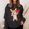 Dabbing Corgi Valentines Day Heart Boys Dog Lovers Love Sweatshirt Gifts for Her