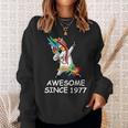 Dabbing Unicorn Awesome Since 1977 Birthday Sweatshirt Gifts for Her
