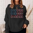 Dad In Binary Code Father's Day Usa Flag 4Th Of July Sweatshirt Gifts for Her