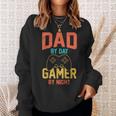 Dad By Day Gamer By Night Video Gamer Dad Fathers Day Sweatshirt Gifts for Her