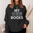 My Dad Rocks Fathers Day Guitar Player Musician Papa Men Sweatshirt Gifts for Her