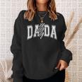 Dada Lightning Bolt Checkered Father's Day Dad Grandpa Sweatshirt Gifts for Her
