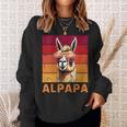 Damen Alpapa Alpaka Fan Lama Fan Liebhaberatertag Tiere Papa Mit-Ausschnitt Sweatshirt Geschenke für Sie