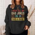 Damen Ich Behalte Alle Witze Meinesaters In Einem Papa Imintage-Stil Mit-Ausschnitt Sweatshirt Geschenke für Sie